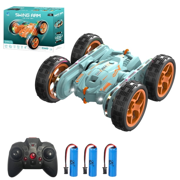 Coche Acrobático Rc Coche de juguete eléctrico Coche de carreras RC giratorio de 360 ° con luces LED de colores Juguetes para niños Tmvgtek libre de BPA