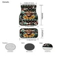 thumbnail image 7 of Renewold American Tribal Highland Cow Cattle Sunflower Auto Carpet Floor Mats for Car Van Truck SUV, 4 Pieces Front & Rear Full Set with Rubber Backing Universal Fit for Most Vehicles, 7 of 7