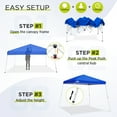 thumbnail image 4 of EAGLE PEAK 11 x 11 Slant Leg Pop-up Canopy Tent Easy One Person Setup Instant Outdoor Beach Canopy Folding Portable Sports Shelter 11' x 11' Base 9' x 9' Top, 4 of 8