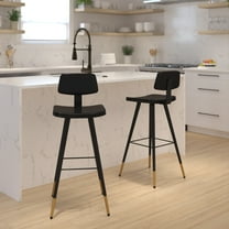 Flash Furniture Kora Square Adjustable Low Back Barstool, Black