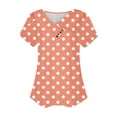 thumbnail image 5 of Zwiiyzr Women's Casual T-Shirt V-Neck Casual Short Sleeved Blouse Orange (M), 5 of 5