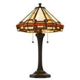 thumbnail image 3 of 60W X 2 Tiffany Table Lamp With Pull Chain Switch With Resin Lamp Body, 3 of 5