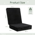 thumbnail image 2 of Corduroy Recliner Chair Cushion with Lumbar Support Pillow Soft Non-Slip 4" Thick Seat Pad Prevent Buttocks & Back Pain in Seniors (Black, 21" Backrest), 2 of 14