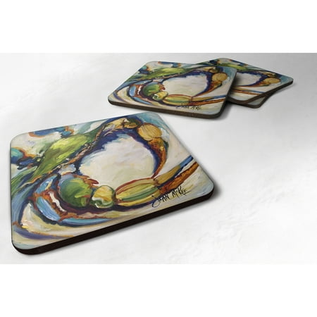 

Carolines Treasures JMK1254FC 21 Crab Foam Coaster Set of 4 3 1/2 x 3 1/2 multicolor