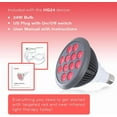 thumbnail image 5 of Red Light Therapy, 660nm 850nm, 12 Dual Chip LEDs, Portable and Targeted High Irradiance for Skin, Pain Relief, Anti-Aging, Muscle Recovery, Sleep - Power Cord & Base Included, HG24, 5 of 5
