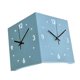 thumbnail image 5 of Reloj de pared de esquina de doble cara, reloj de esquina cuadrado, de metal, silencioso y sin tictac. Azul, 5 of 9
