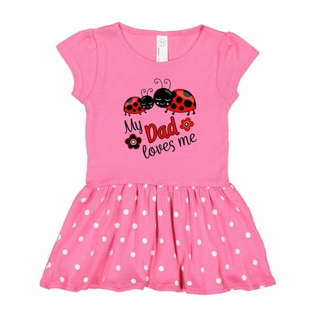 

Inktastic My Dad Loves Me with Cute Ladybugs Gift Toddler Girl Dress