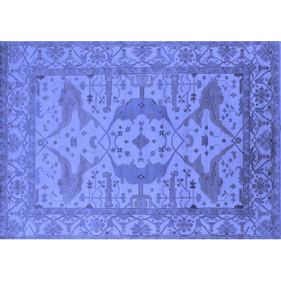 Ahgly Company Indoor Rectangle Oriental Blue Industrial Area Rugs, 2' x 3'