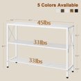 thumbnail image 2 of White Industrial Console Table, 3 Tier Entryway Tables, Hallway Desk, Narrow Sofa Tables with Shelves, Entrance Table for Entryway, Living Room, Foyer, Hallway, Office, White, 2 of 19