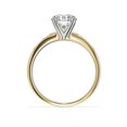 thumbnail image 2 of 0.70 T.C.W Round Shape Natural Diamond Latest Design Solitaire with Accents Wedding Ring for Ladies Solid 14K Yellow Gold Size 8, 2 of 8
