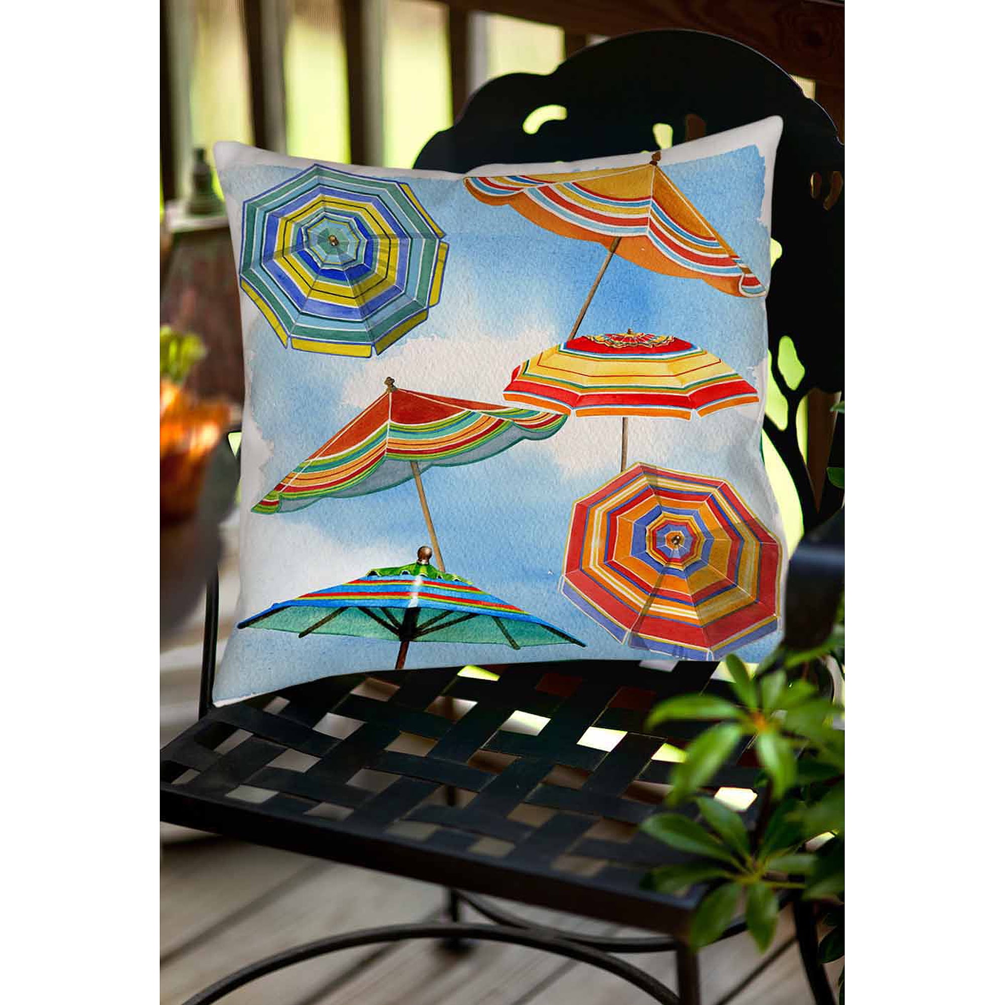 Thumbprintz Blue Skies Umbrellas Indoor/Outdoor Pillow
