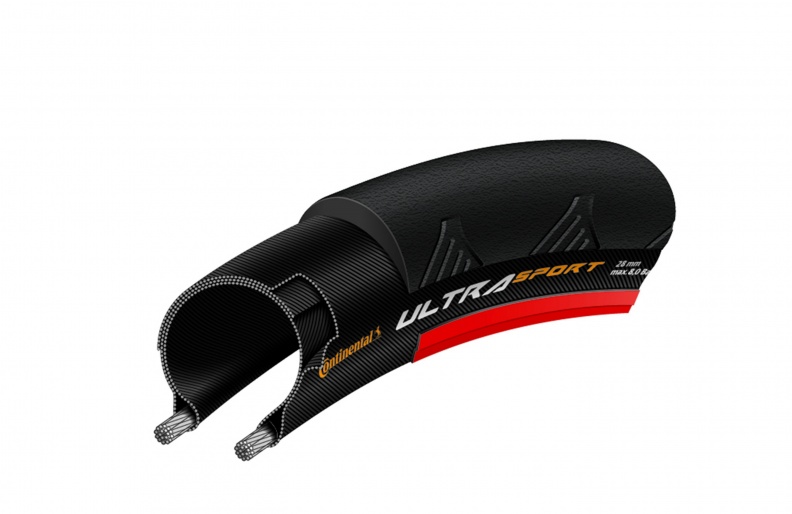 Continental Ultra Sport II Bicycle Tire, 700c x 25mm, Folding, Red