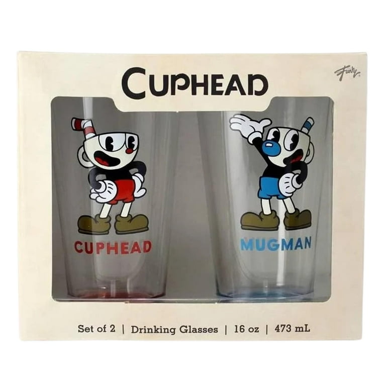 Just Funky Cuphead Pint Glass, Set of 2, Transparent Beer