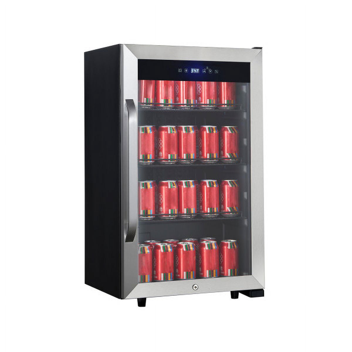 Magic Chef 3.1 Cu. Ft. Commercial Countertop Merchandiser Black and stainless steel 83 can Beverage Cooler 18.9 in