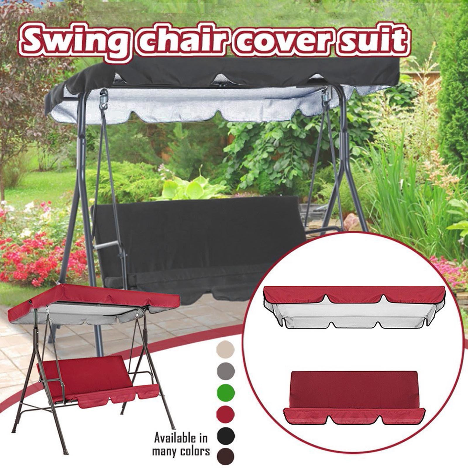Wovilon Replacement Canopy, Swing Chair Canopy Replacement Swing Canopy Cover Waterproof Garden Swing Chair Canopy Cover for Outdoor Patio Garden Poolside Balcony - image 2 of 2