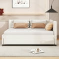 thumbnail image 2 of Full Size Upholstered Daybed with Trundle, Modern Daybed Pull out Bed with Wood Slats Support, Full Size Sofa Bed for Bedroom, Living Room,Guest Room, No Box Spring Needed, Beige, 2 of 9