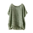 thumbnail image 1 of Kcodviy Hauts et Blouses d'Été à Manches Courtes pour Femmes, Hauts Décontractés en Lin pour l'Automne, 1 of 3