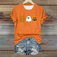 thumbnail image 2 of Clearance! HCURIBAD Shirts for Women, Womens Halloween Pumpkin Print T-Shirt Casual Round Neck Top, Womens Graphic Tees, Halloween Shirts for Women 1PC Top Orange S, 2 of 4