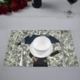 thumbnail image 2 of MKHERT Funny Businessman in The Rain of Money I Do Not See Any Crisis Placemats Table Mats for Dining Room Kitchen Table Decoration 12x18 inch,Set of 4, 2 of 4