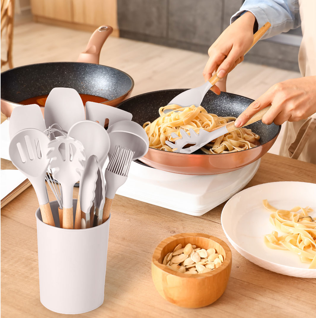 Mainstays 14-Piece Silicone and Bamboo Cooking Utensil Set photo 2