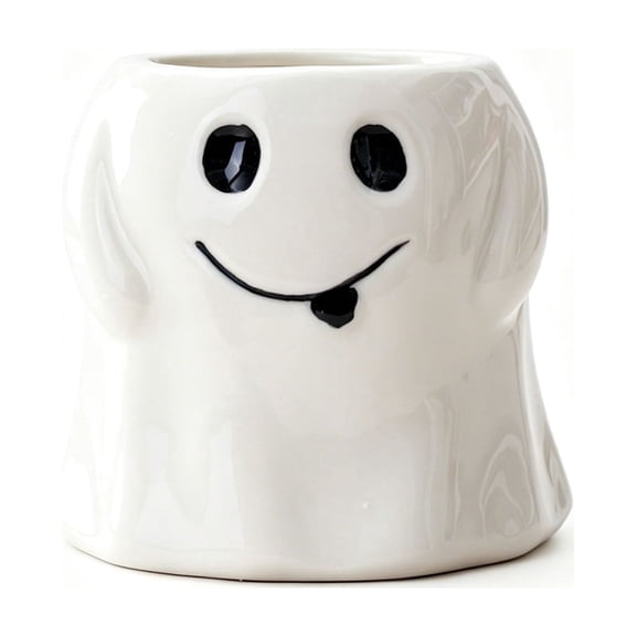 DefiDgd Cute Ghost Shaped Ceramic Succulent Planter Pot,Small Plant Flower Container for Halloween Indoor Tabletop Bedroom Living Room Balcony Farmhouse Home Decor(A)