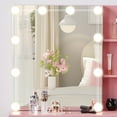 thumbnail image 6 of Zimtown Vanity Desk Set with Adjustable Lighted Mirror, Modern Makeup Table with 5 Drawers and Stool, Dressing Desk for Bedroom, Pink, 6 of 11
