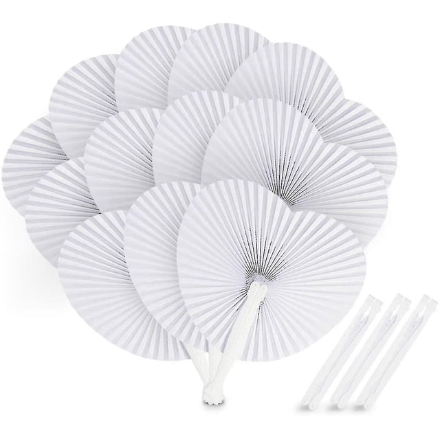 12 Uds abanicos de papel de boda abanicos de papel blanco en forma de corazón abanico de bolsillo plegable para fiesta de boda ShuxiuWang 8390614257566