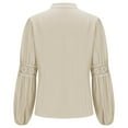 thumbnail image 6 of Tops for Women Trendy Viikei Womens Tops Long Sleeve Sweatshirts,Tops for Women Plus Size Long Sleeves,Womens Lace Patchwork Lantern Long Sleeve Collar Shirt Beige M, 6 of 6