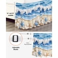 thumbnail image 3 of Summer Beach Bed Skirt California King Size 16" Drop Seashell Starfish Nautical Coastal Ruffled Wrap Around Bed Skirts Adjustable Elastic Bedskirt Dust Ruffle for California King Size Bed, 3 of 7