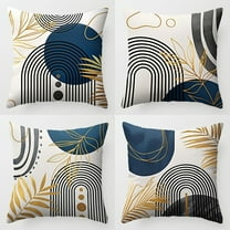 Blue and Grey Throw Pillows Boho Pillow Covers 18x18 Abstract Geometric Pillow Covers Mid Century Modern Decor for Sofa Bed Living Room Couch Set of 4
