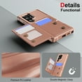 thumbnail image 6 of Allytechgroup Slim Fit for Samsung Galaxy S25 Ultra Case, Protective PU Leather Wallet Cover with Card Holder RFID Blocking Back Case Shockprooof Back Cover for Samsung Galaxy S25 Ultra, Rosegold, 6 of 7