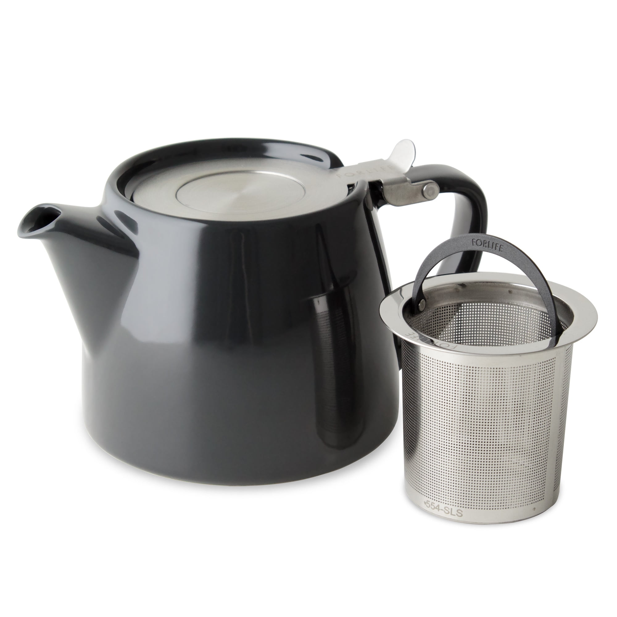 For Life Stump Black Graphite 18 Ounce Teapot with Stainless Steel Lid