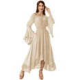 thumbnail image 2 of NMMUED Renaissance Dress Plus Size Victorian Dress for Women Vintage Dress for Women Maxi Dresses Renaissance Dress Women, Beige L, 2 of 8