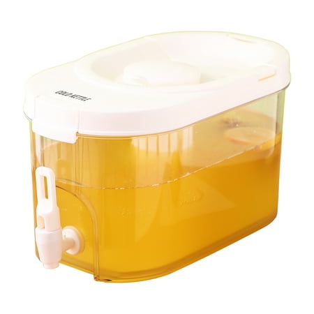 

hoksml 4L Large Capacity Plastic Beverage Dispenser Drink Dispenser With Tap Ice Lemonade Juice Container With Lid Fruit Teapot Lemonade Milk Bucket Drink Container Festival Clearance Gifts