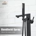thumbnail image 2 of CASAINC Single Handle Floor Mounted Bath Tub Faucet, Freestanding in Matte Black, 2 of 8