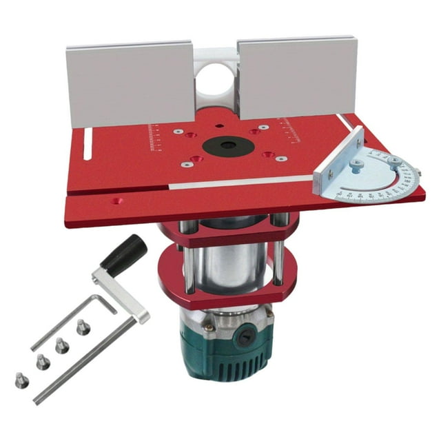 DYNWAVECA Router Table Insert Plate Woodworking Benches Router Trimmer Wood Milling Flip Board Carpentry Tool Sturdy Router Lift System Red