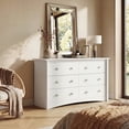 thumbnail image 5 of Lacoo 6 Drawers Wooden Dresser for Bedroom, 47'' Modern Storage Chest of Drawers for Living Room, White, 5 of 9