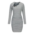 thumbnail image 4 of ChaoHeng Long Sleeve Dresses for Women Trendy Dresses for Women Women's Sexy Solid Long Sleeve Buttocks Dresses, 4 of 6