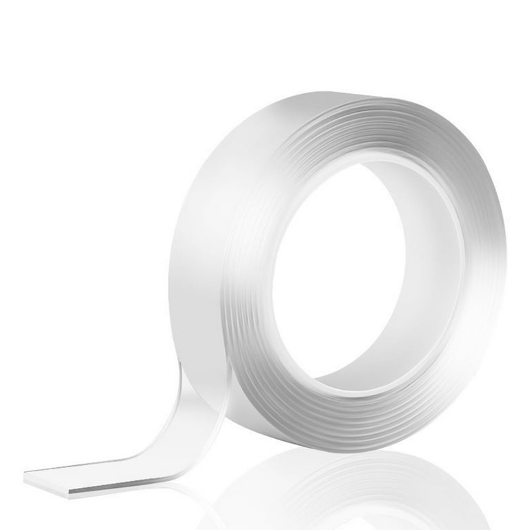 Heavy Duty Double Sided Tape – Removable Mounting Tape Strips – Strong, Reusable & Clear – No Tools Needed For Walls, Carpet, Posters – 9.84ft Roll