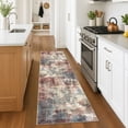 thumbnail image 2 of iOhouze Runner Rugs 2x7 Washable Runner Rug for Hallways Non Slip Kitchen Runner Low Pile Soft Printed Faux Wool Abstract Floor Runner for Inodoor Bedroom Entryway Laundry Room, Red/Multi, 2 of 9