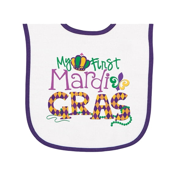 Inktastic My First Mardi Gras Baby Terry Cloth Bib