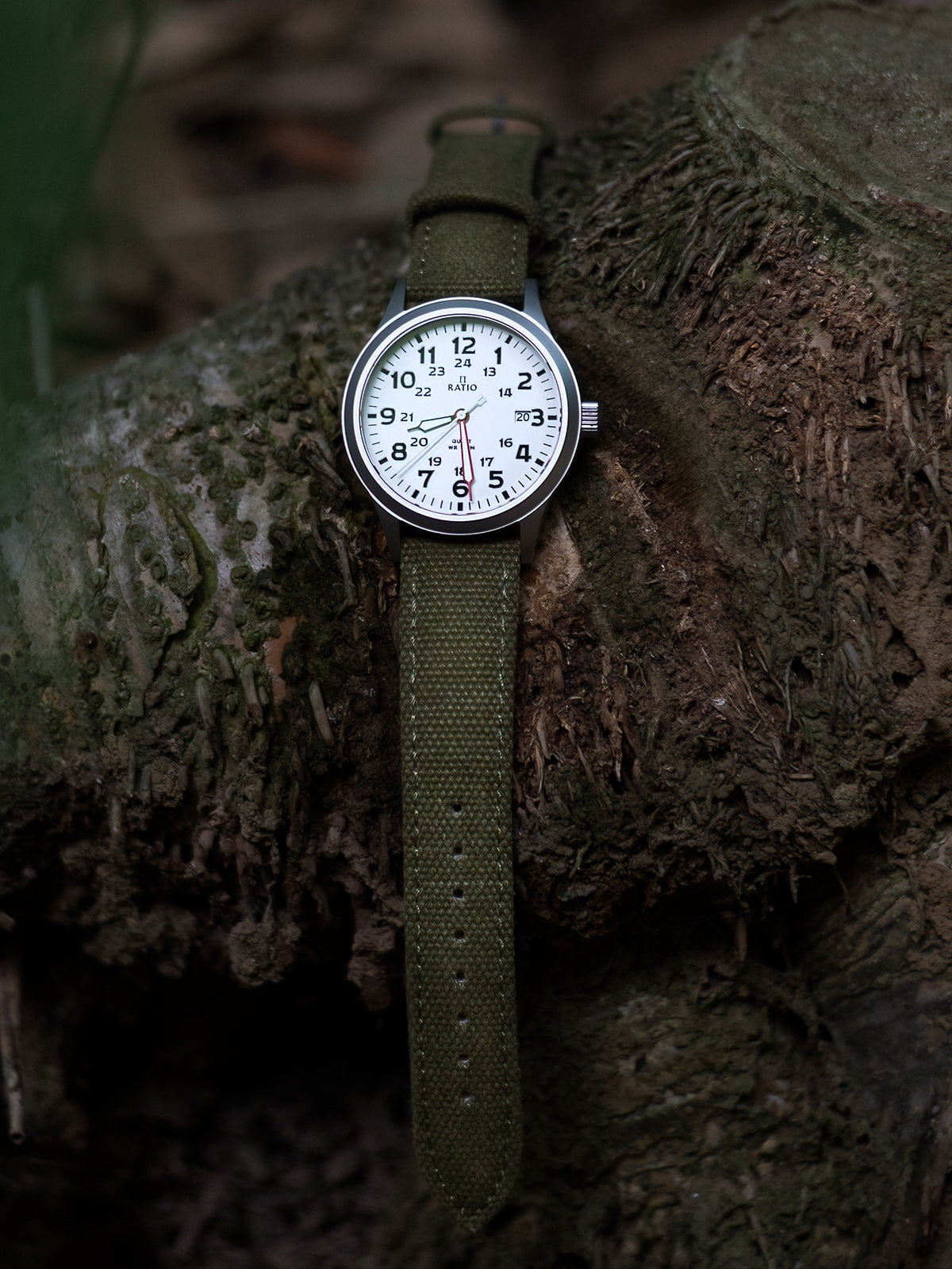 Ratio Quest Men's Field Watch Sapphire Canvas Strap Quartz RTQ027 100M Lewis And Clark Edition