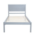 thumbnail image 3 of Wood Platform Bed Twin Bed Frame with Headboard and 10 Wooden Slats Support, No Box Spring Needed Bedroom Furniture (Gray), 3 of 8