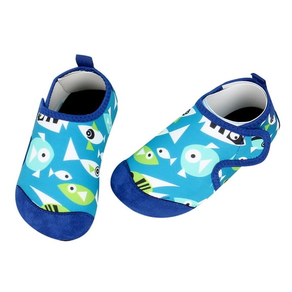 Gyexs Cute Baby Water Shoes Size 8-9 Toddler Barefoot Swim Beach Shoes Girls Boys Breathable Quick Drying Socks Blue