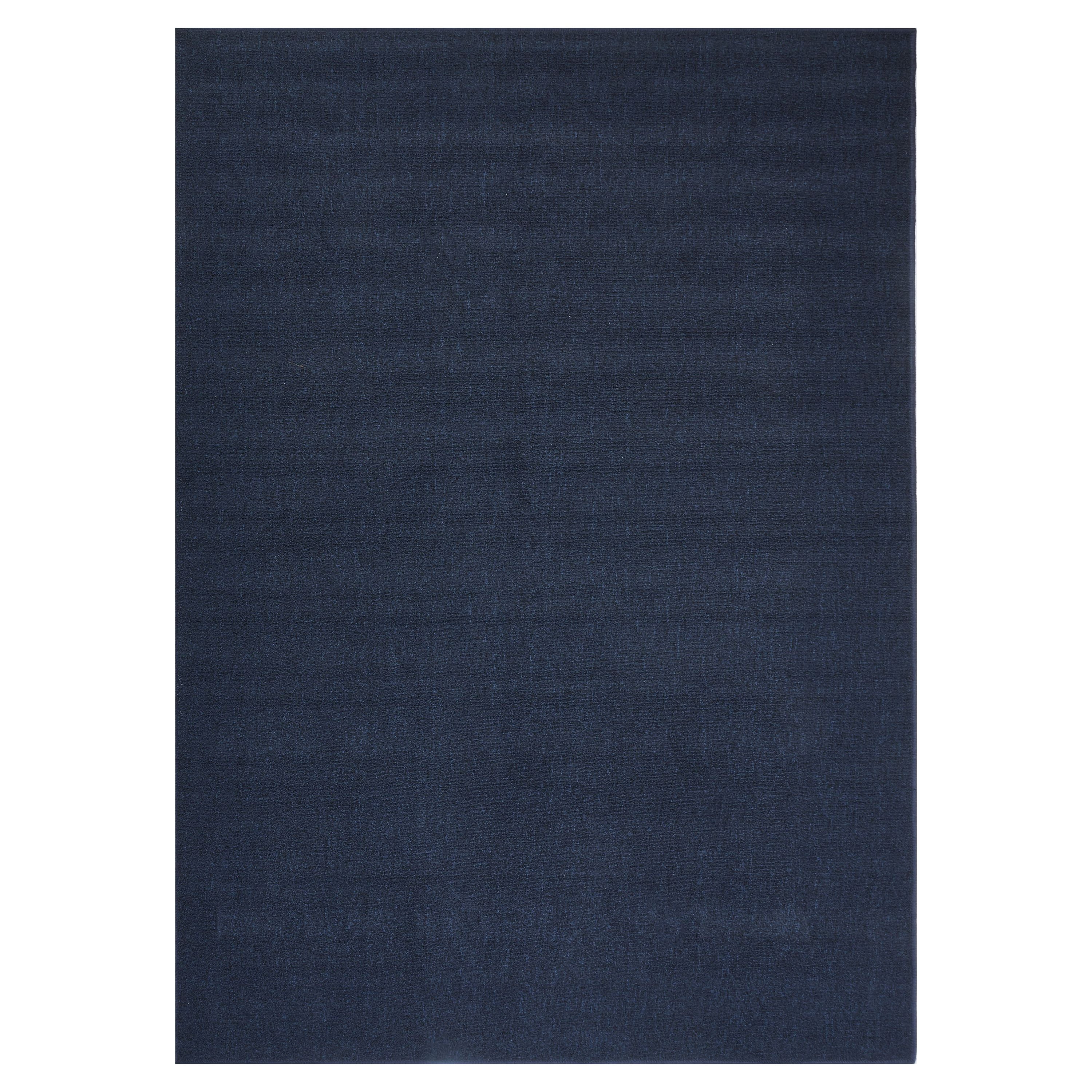 Mainstays Titan Solid Living Room Area Rug, Navy, 5' x 7'