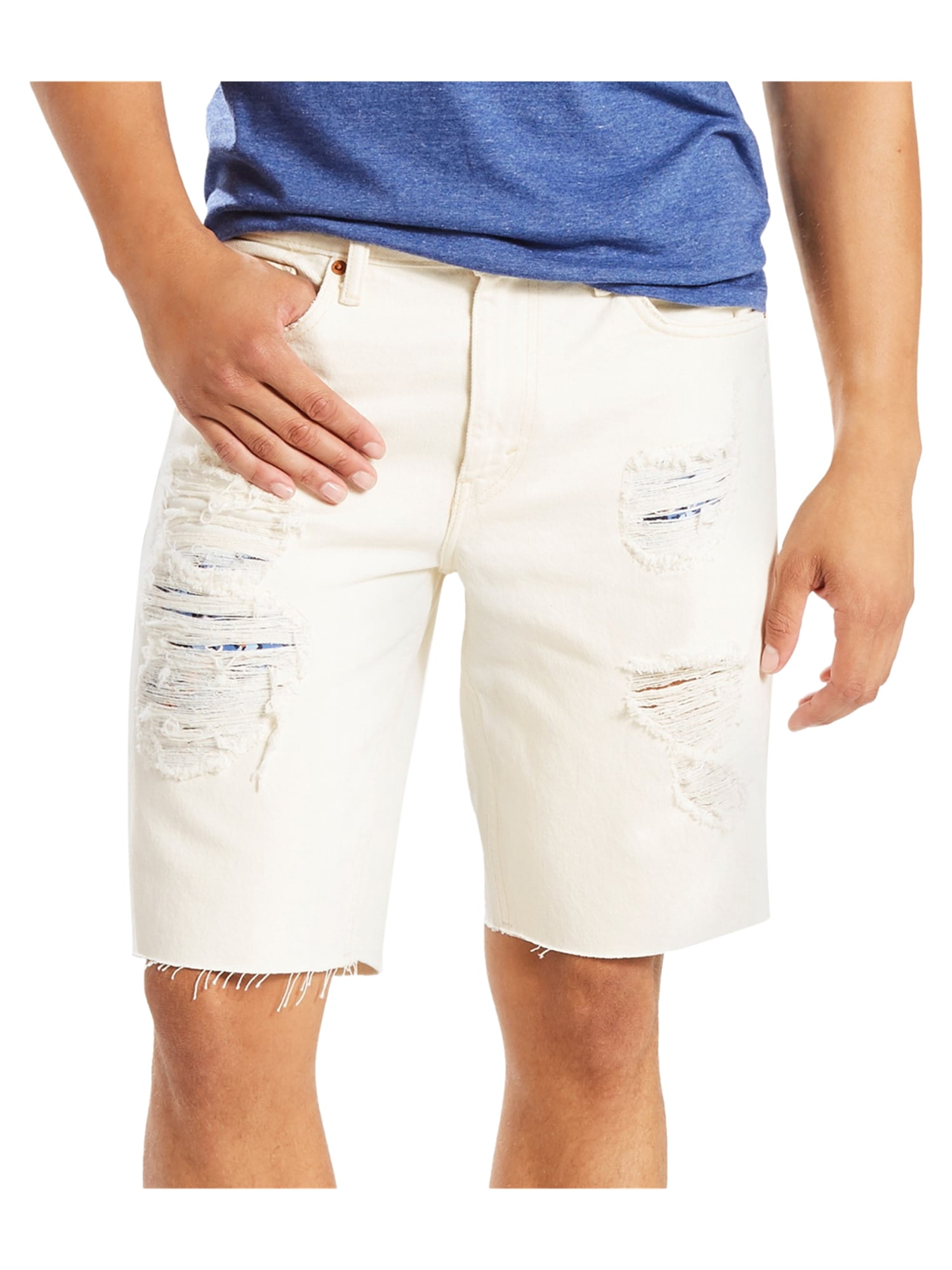 white levi shorts mens