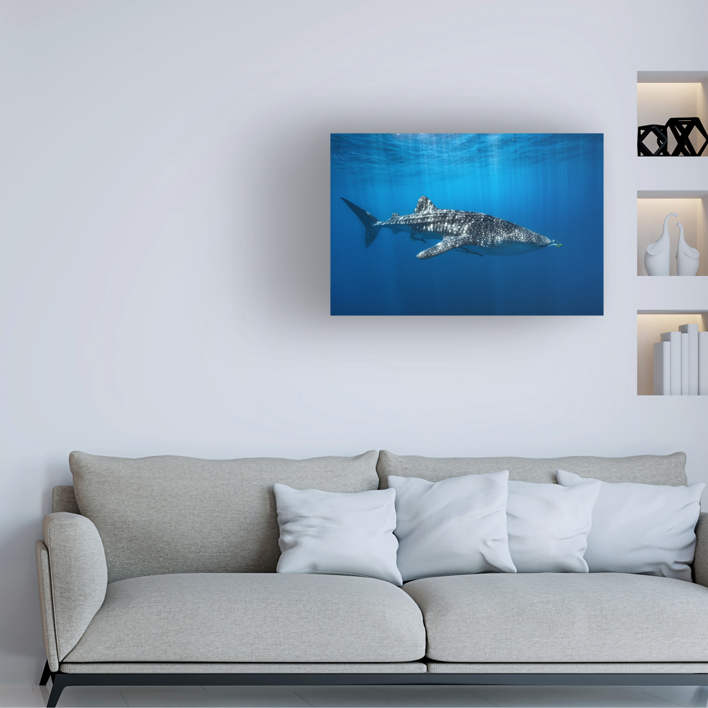 Barathieu Gabriel 'Whale Shark In The Blue' Canvas Art