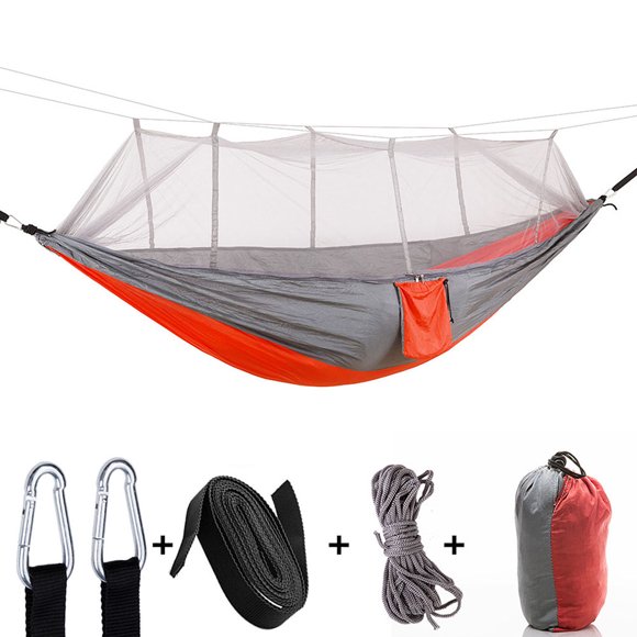 Summer Savings Clearance! EINCcm Hammock Portable Camping Hammock Outdoor Camping Tent Hammocks with Mosquito Net Camping Accessories for Travel, Beach, Camping, Hiking, Orange