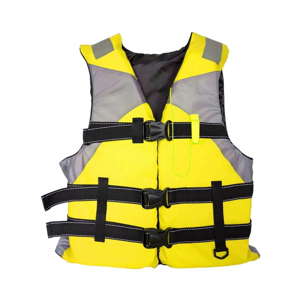Chaleco Salvavidas Con Correas Ajustables Para Adultos, Ideal Para Kayak, Canotaje, Navegación, Talla L, Amarillo