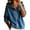 Blue, variant on Yigetop Women's Zip up Hooded Denim Jacket Long Sleeve Hoodie Casual Loose Retro Washed Jean Outerwear Coat Light Ashy XXL